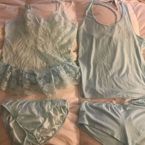 Blue bridal pajama and lingerie set